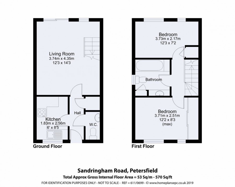 Floorplan for Sandringham Road, Petersfield