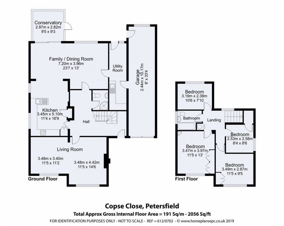 Floorplan for Copse Close, Petersfield